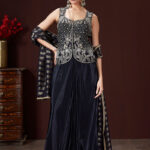 Trendy Silk Designer Palazzo Suit for Sangeet and Parties