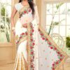 Serene off-white saree with resham work