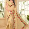 Appealing beige saree with resham work