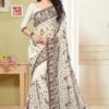 Ravishing white designer saree with resham work