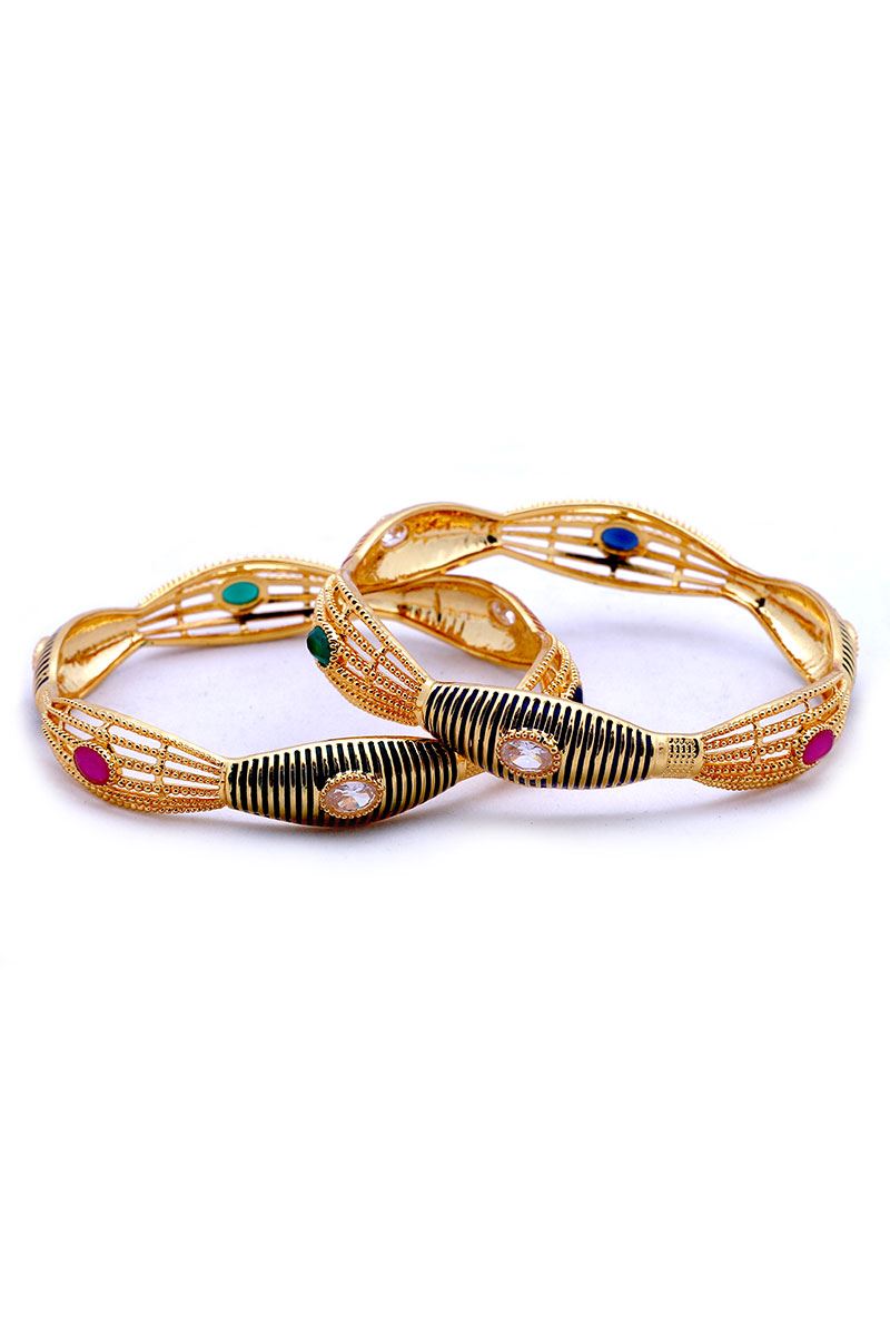 Multicolor stone studded designer bangle