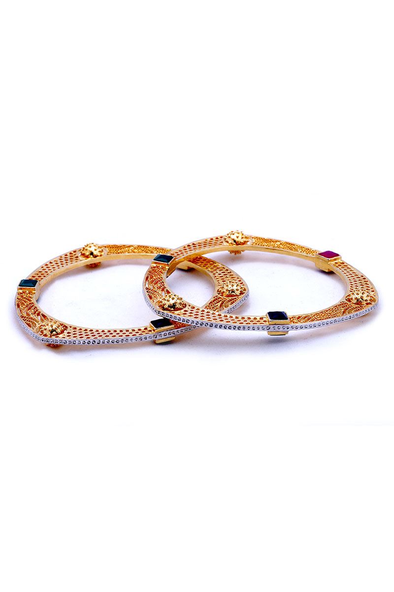 Multicolor stone worked designer bangle