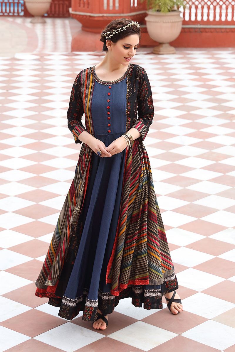 Multicolour Designer Partywear Digital Printed Heavy cotton Kurti