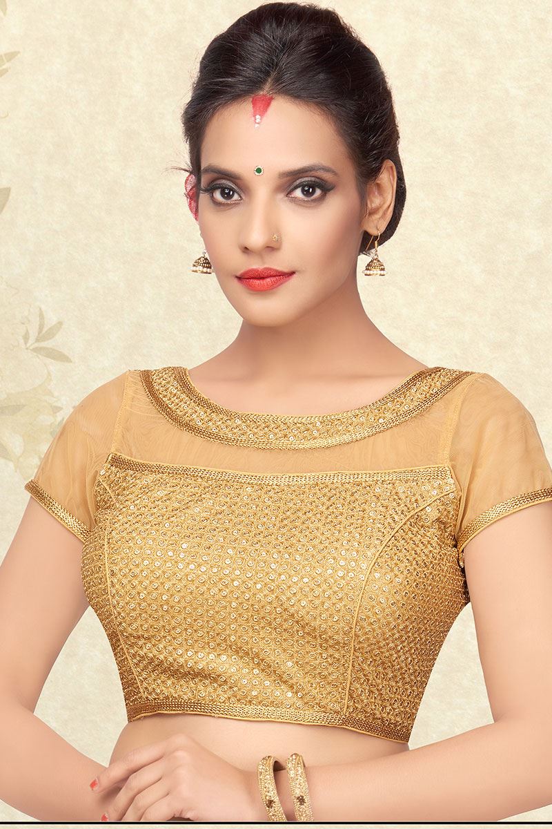 Gorgeous gold sheer designer blouse