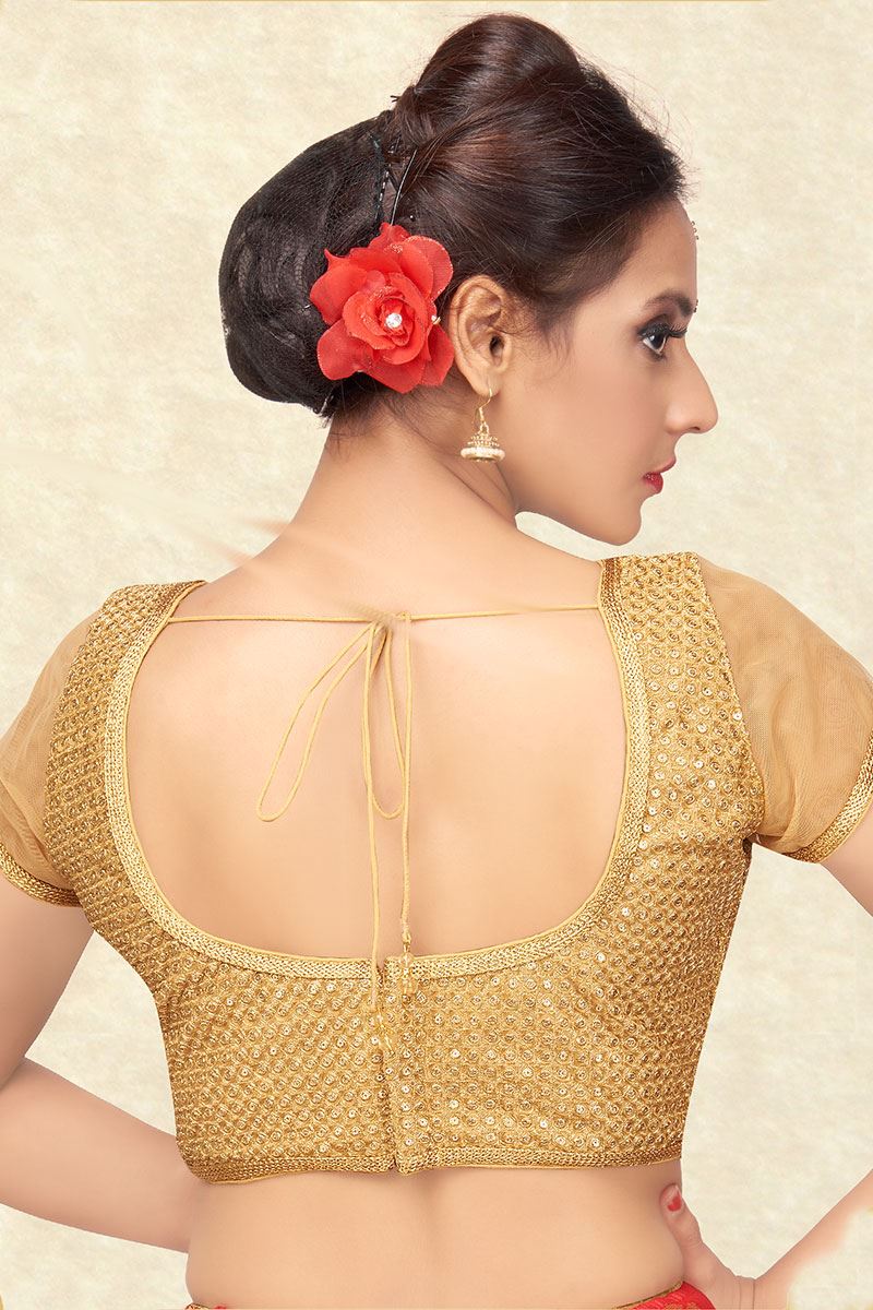 Gorgeous gold sheer designer blouse