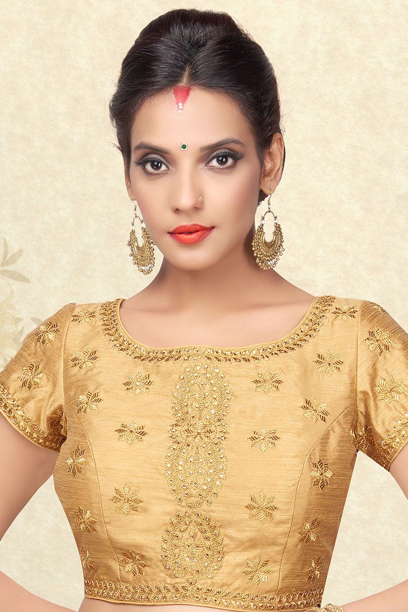 Fabulous gold designer blouse with zari