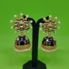 Purple color earrings embellished with pearls
