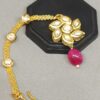 Arresting pink bead worked maang tikka
