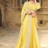 Divine yellow designer saree with pearls