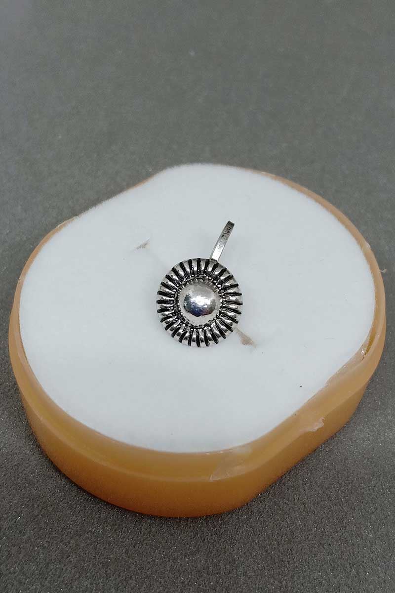 Black & silver color designer nose ring