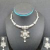 Gorgeous silver color fancy necklace set