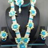 Flourishing blue & white necklace set