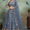 Glowing Grey Colored Party Wear Designer Lehenga Choli