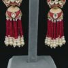 Meenakari Design Enamel Crystal Red Pearls Hanging Earring