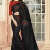 Gorgeous Black Stone Work Designer Saree