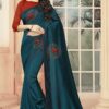 Peacock Blue Color Party Wear Designer Style Saree