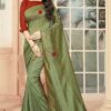 Dusty Pista Colored Designer Saree