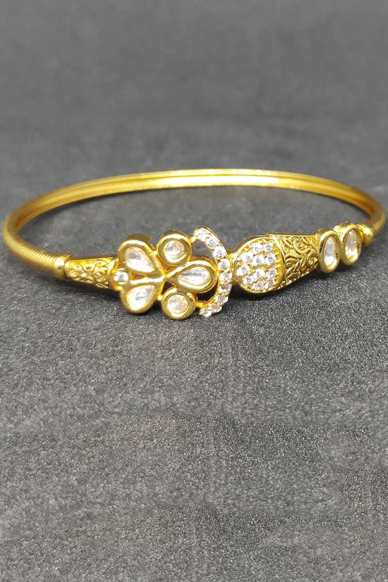 Fascinating Stone Work Golden Designer Bracelet
