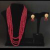 Distinguished Maroon Beads Work Designer Necklace Set
