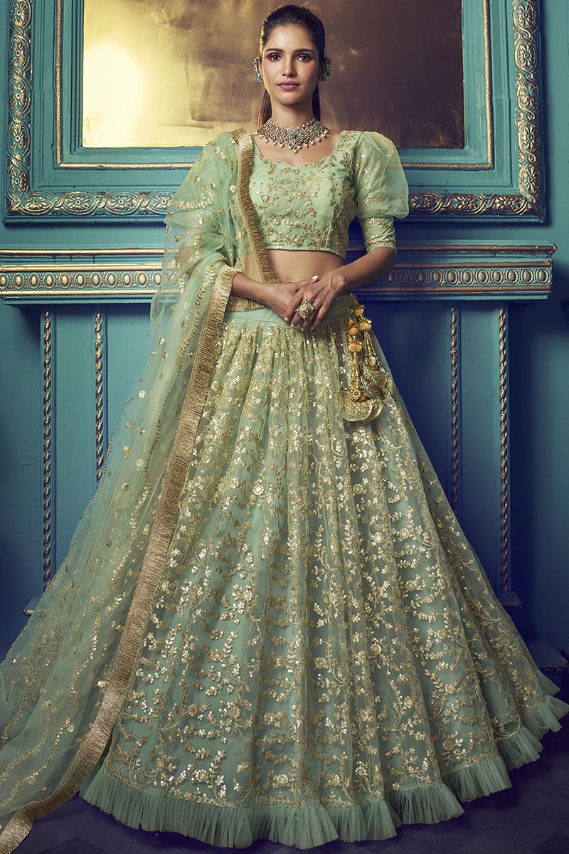 Stunning Green colored beautiful lehenga choli