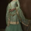Green Colored Embroidered Net Gharara Suit With Dupatta (Unstitched suit)