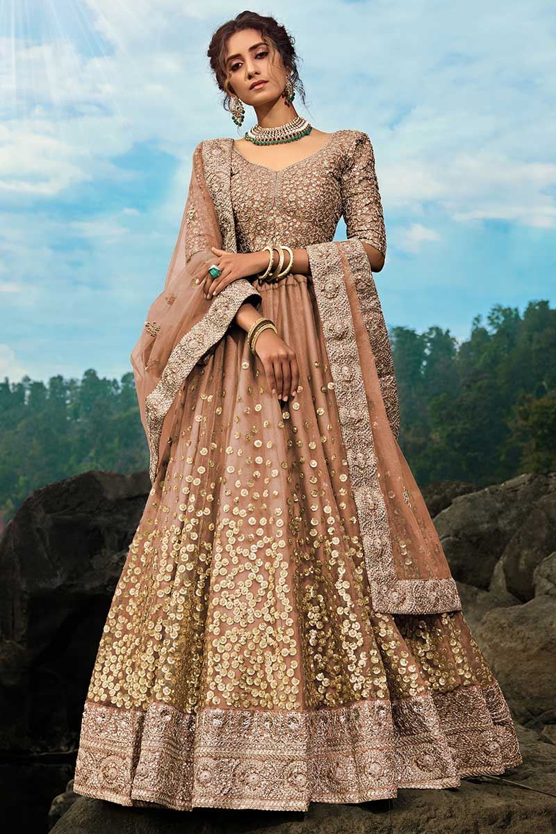 Pretty Brown Colored Lehenga Choli
