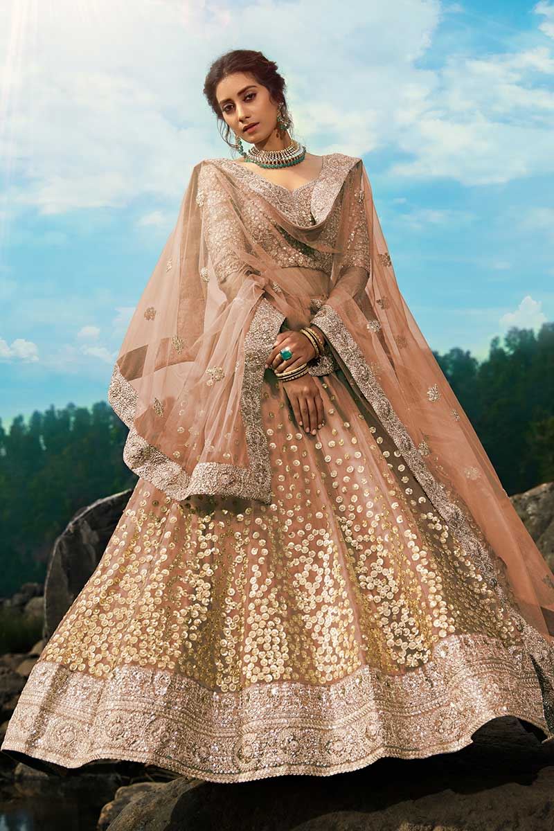 Pretty Brown Colored Lehenga Choli