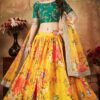 Designer Wear Yellow and Green Lehenga Choli