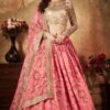 Organza Beige and Pink Color Lehenga Choli
