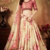 Appealing Pink and Cream Colored Lehenga Choli