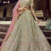 Ravishing Green Colored Organza Lehenga Choli