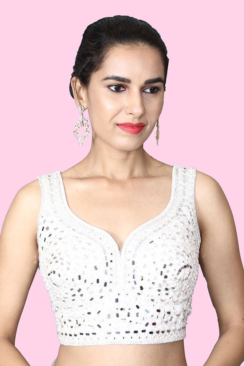 Blooming CreamColored Ready Made Blouse