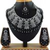 Decent Black Colored Pearl Imitation Necklace Set