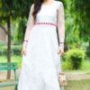 Elegant Cream Colored Net Anarkali Suit (Unstitched suit)