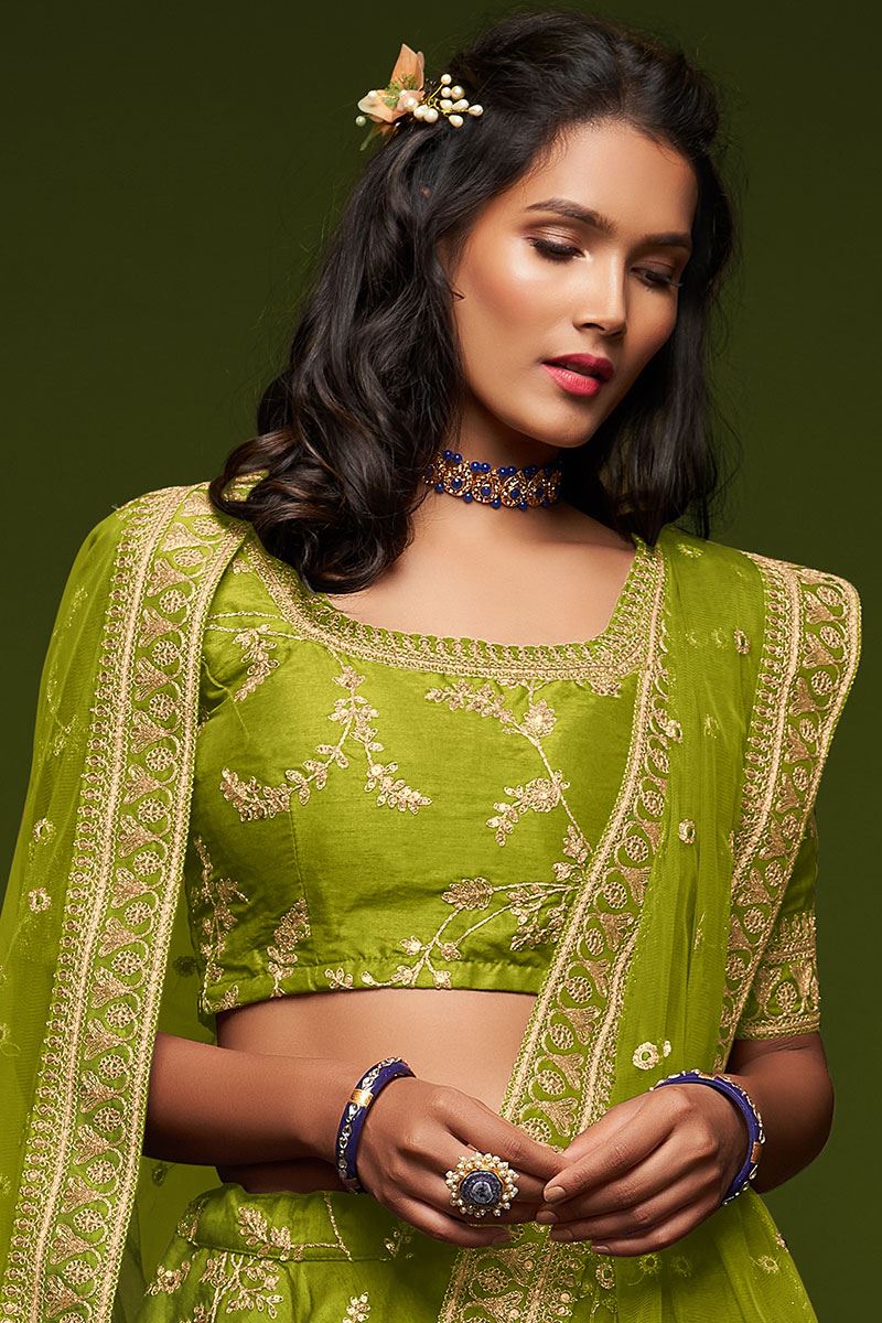 Designer Green Colored Traditional Lehenga choli