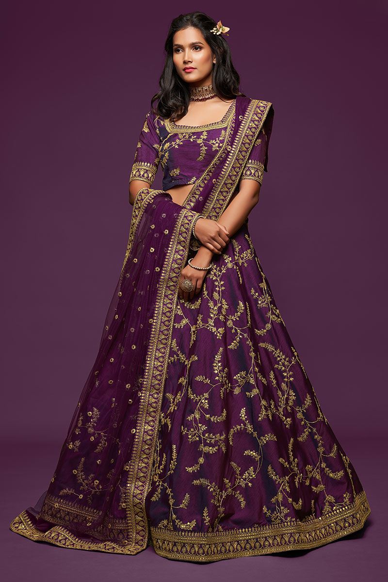 Designer Purple Colored Traditional Lehenga choli