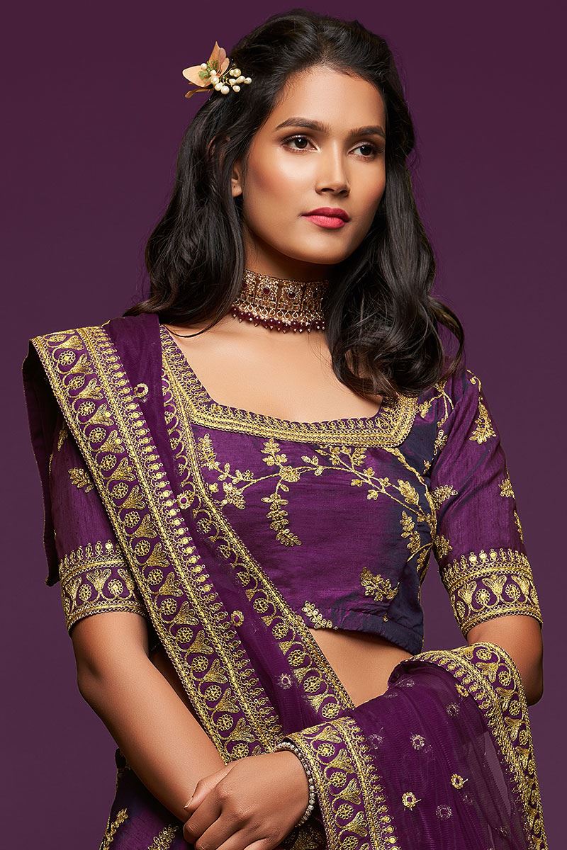 Designer Purple Colored Traditional Lehenga choli