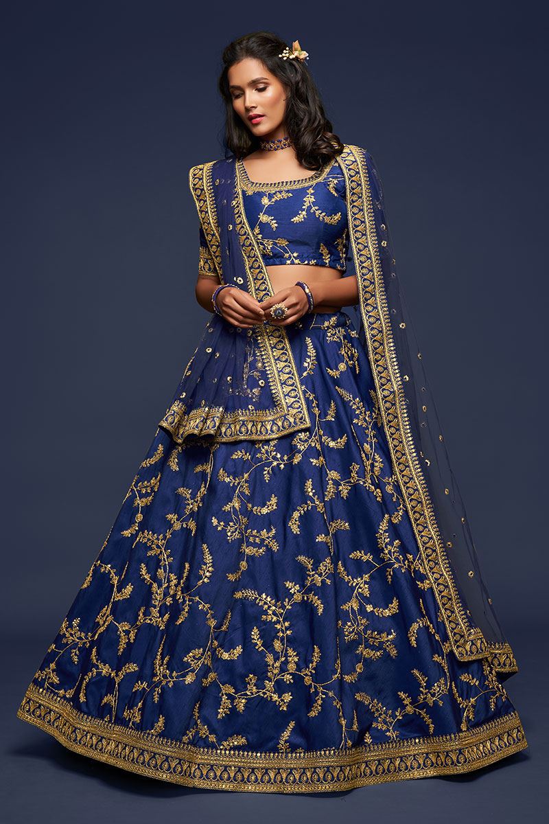 Designer Blue Colored Traditional Lehenga choli