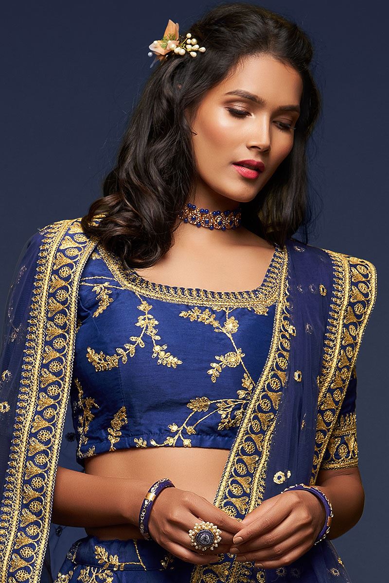 Designer Blue Colored Traditional Lehenga choli