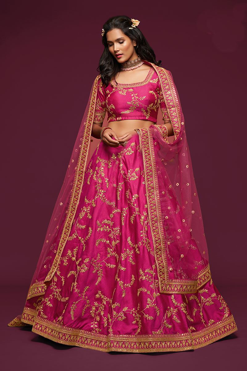 Designer Pink Colored Traditional Lehenga choli