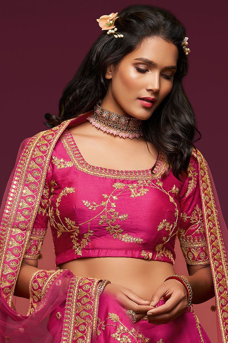 Designer Pink Colored Traditional Lehenga choli