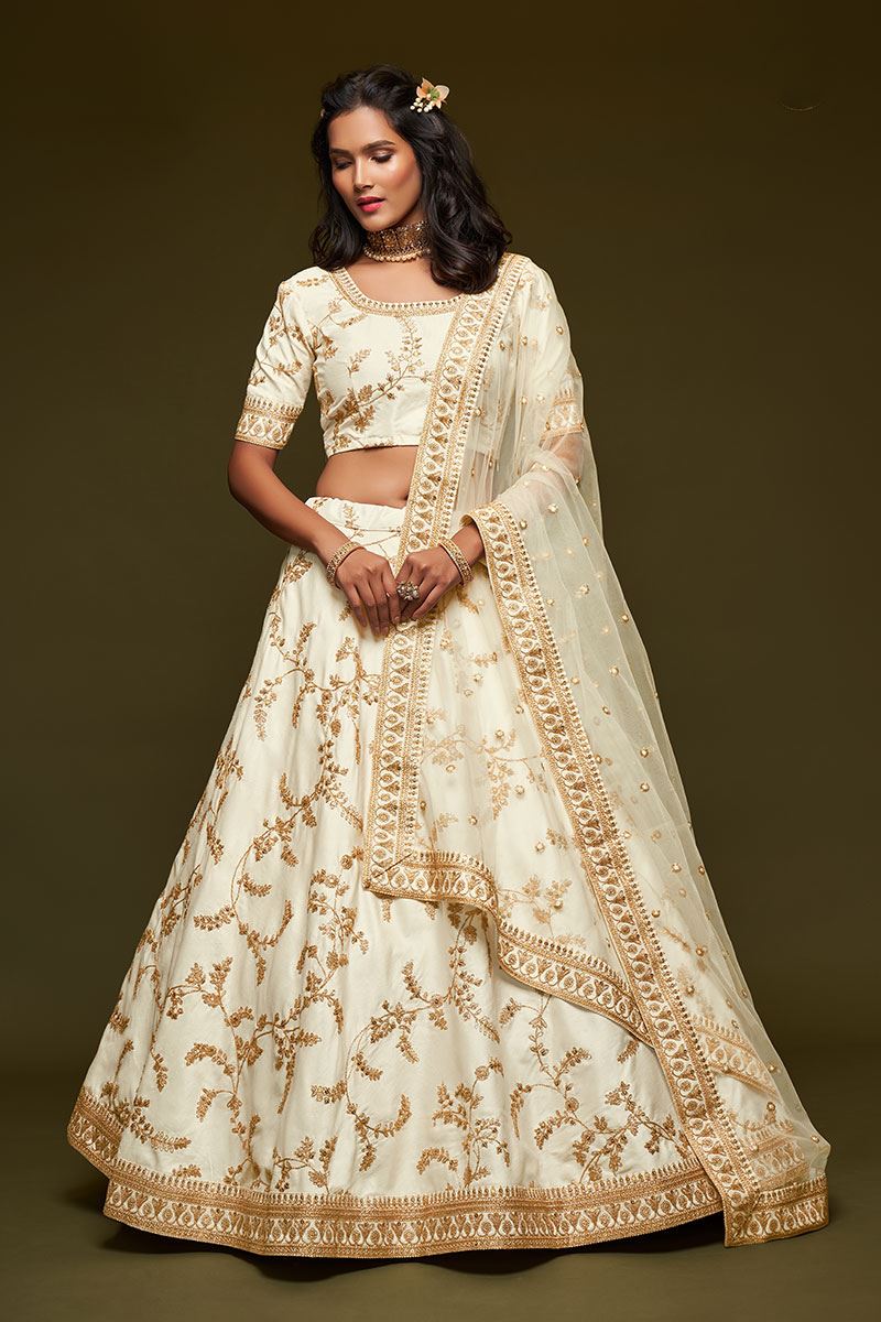 Designer White Colored Traditional Lehenga choli