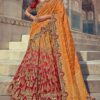 Amazing Orange & Red  Colored Designer Silk Lehenga Choli