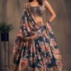 Exquisite Dove Blue Colored Designer Lehenga Choli