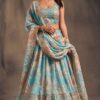 Irresistible Sky Blue Designer Lehenga Choli