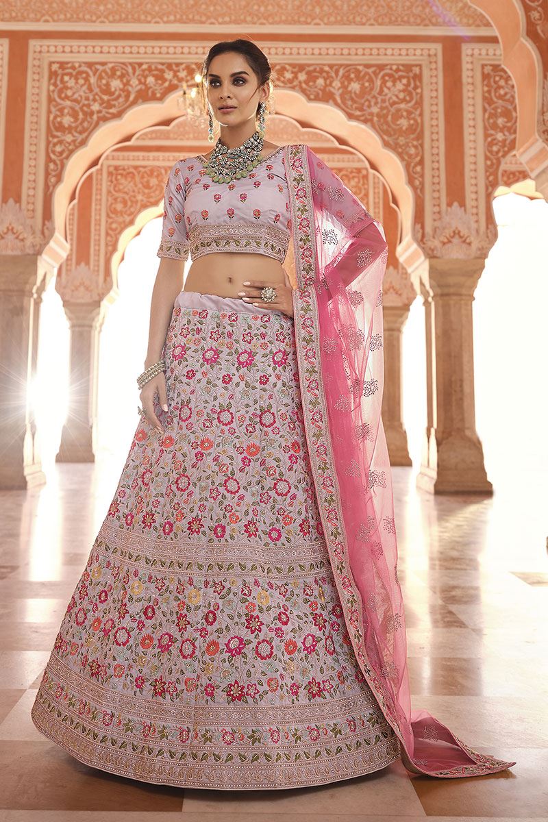 Exclusive Grey Colored Designer Lehenga Choli