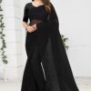 Aesthetic Black Colored Designer Saree