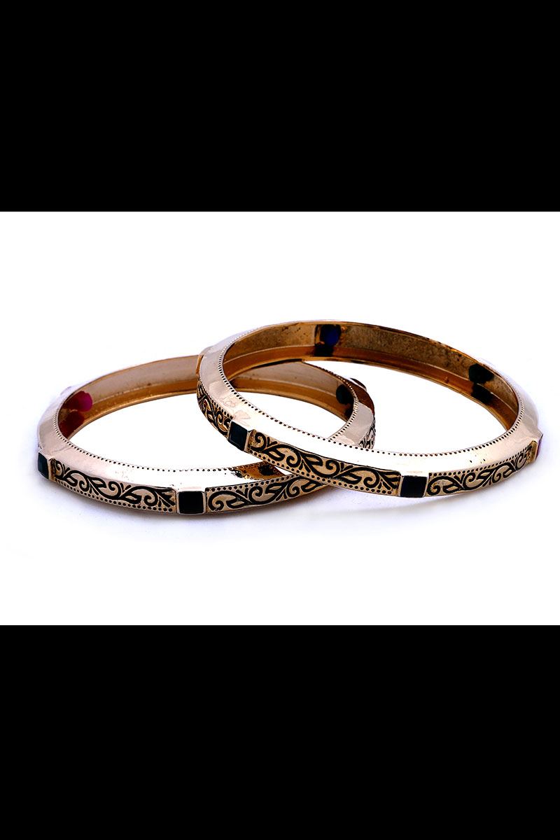 Black stone & paint work designer bangle