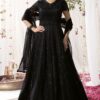 Delightful Black Colored Designer Suit (Unstitched suit)