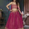 Alluring Pink Colored Designer Silk Lehenga Choli